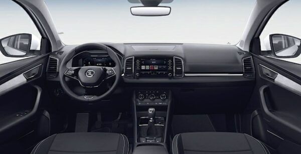 SKODA Karoq Ambition Facelift 2.0 TDI interior delantera | Avanti Renting