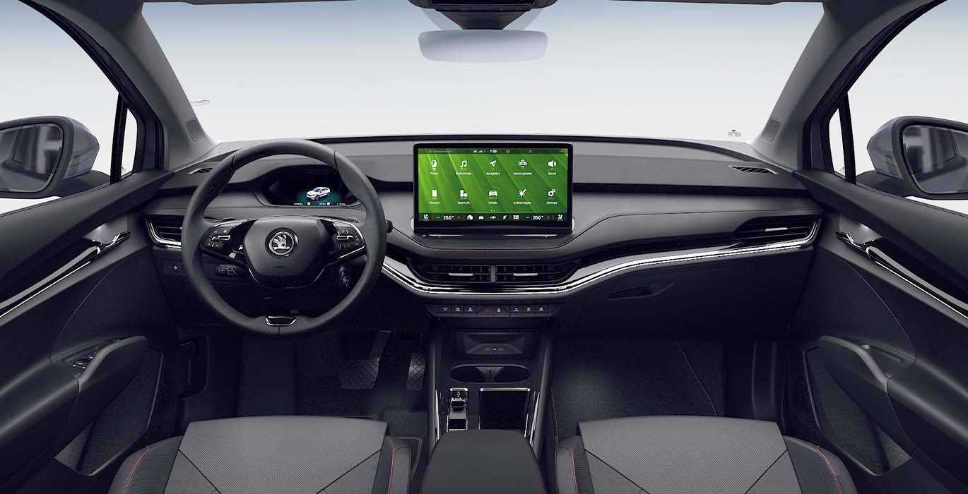 SKODA Enyaq IV 80 3 SKODA Enyaq IV 80 interior delantera | Avanti Renting