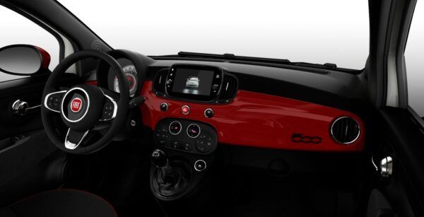 FIAT 500 Red 1.0 52KW 70 CV Hibrido interior delantera | Avanti Renting