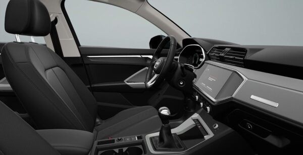 Audi Q3 Sportback Advanced 35 Tdi gris interior delantera 2 | Avanti Renting