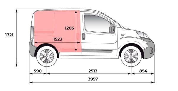 Fiat Fiorino Combi SX N1 1.3 95 CV manual exterior perfil dimensiones | Avanti Renting