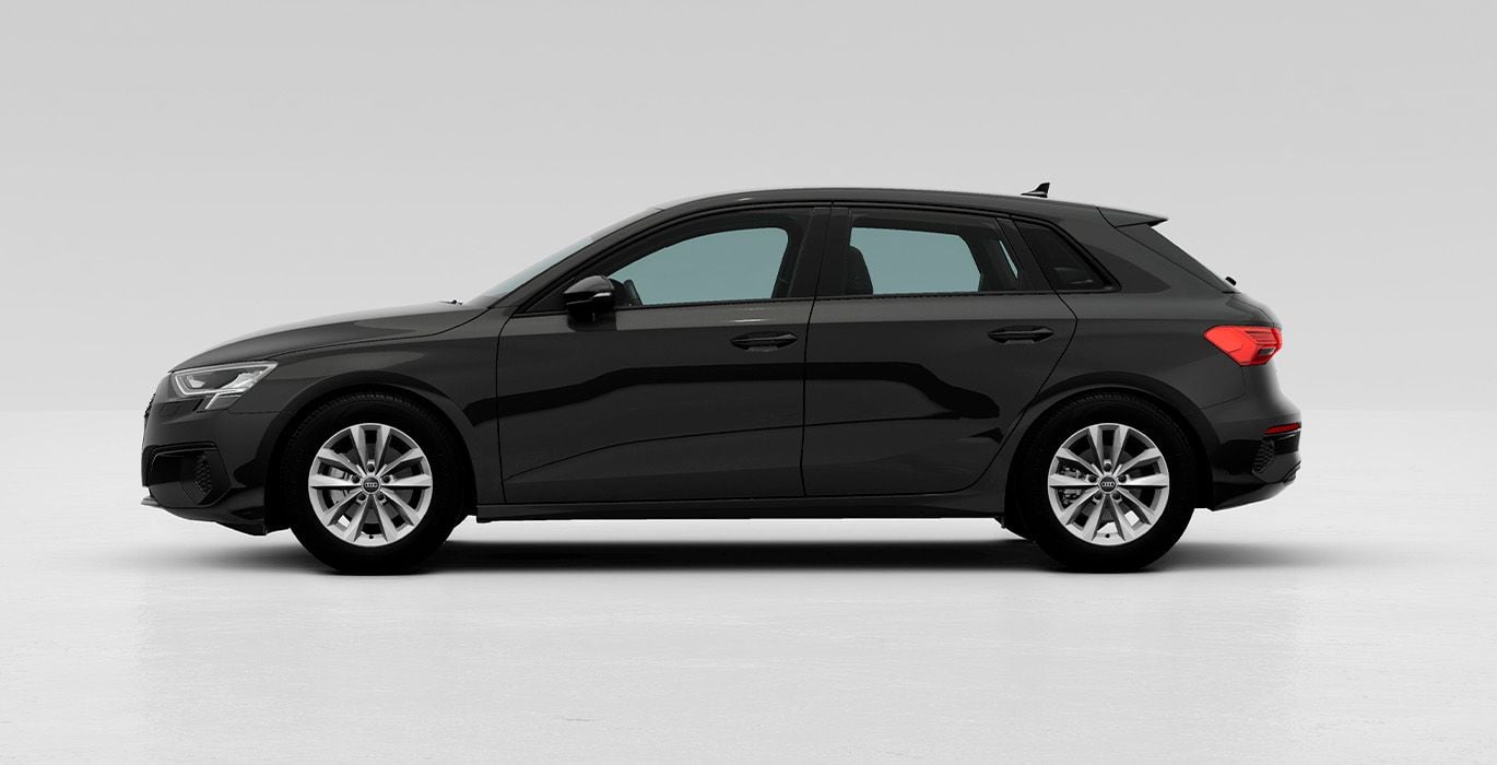 AUDI A3 Sportback 30 TDI 1 AUDI A3 Sportback 30 TDI gris exterior perfil | Avanti Renting