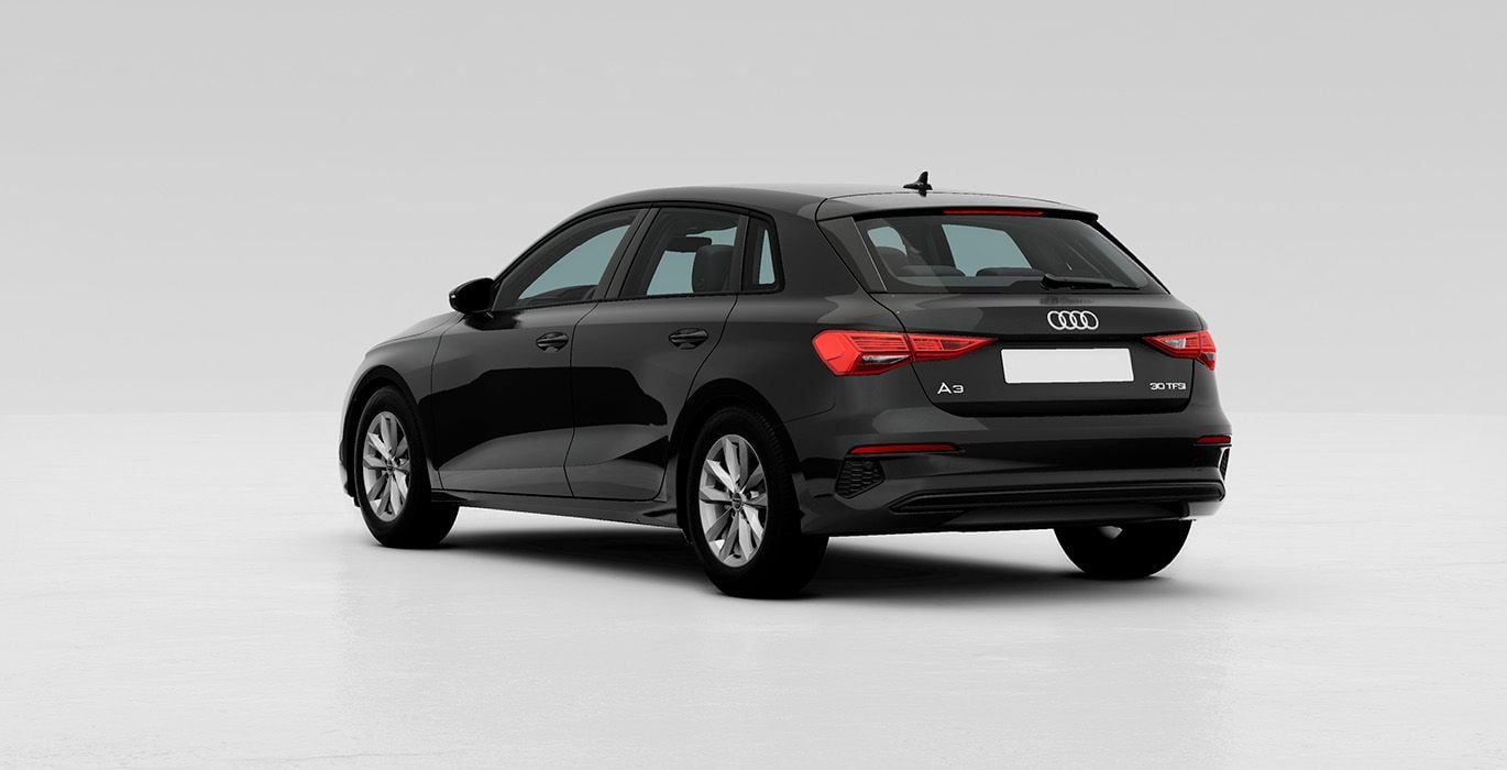AUDI A3 Sportback 30 TDI 2 AUDI A3 Sportback 30 TDI gris exterior trasera | Avanti Renting