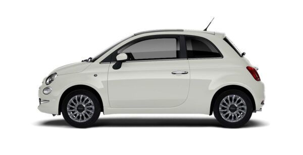 FIAT 500 Dolcevita 1.0 52KW 70 CV Hibrido blanco exterior perfil | Avanti Renting