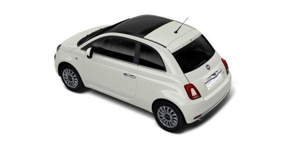 FIAT 500 Dolcevita 1.0 52KW 70 CV Hibrido blanco exterior trasera | Avanti Renting