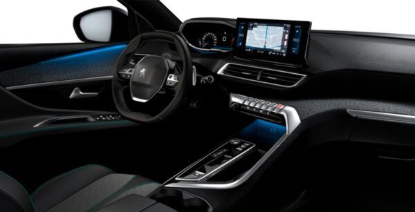 Peugeot 3008 Allure Puretech EAT8 interior perfil | Avanti Renting