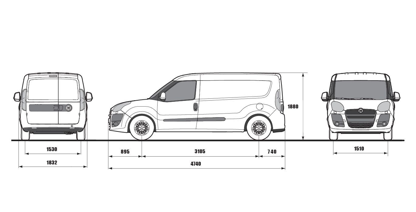 FIAT Doblo Cargo Maxi SX 1.6 Multijet medidas | Avanti Renting
