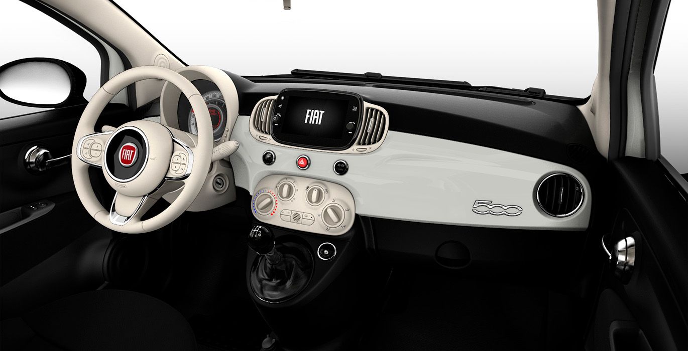 FIAT 500 1.0 Hybrid interior delantera | Avanti Renting