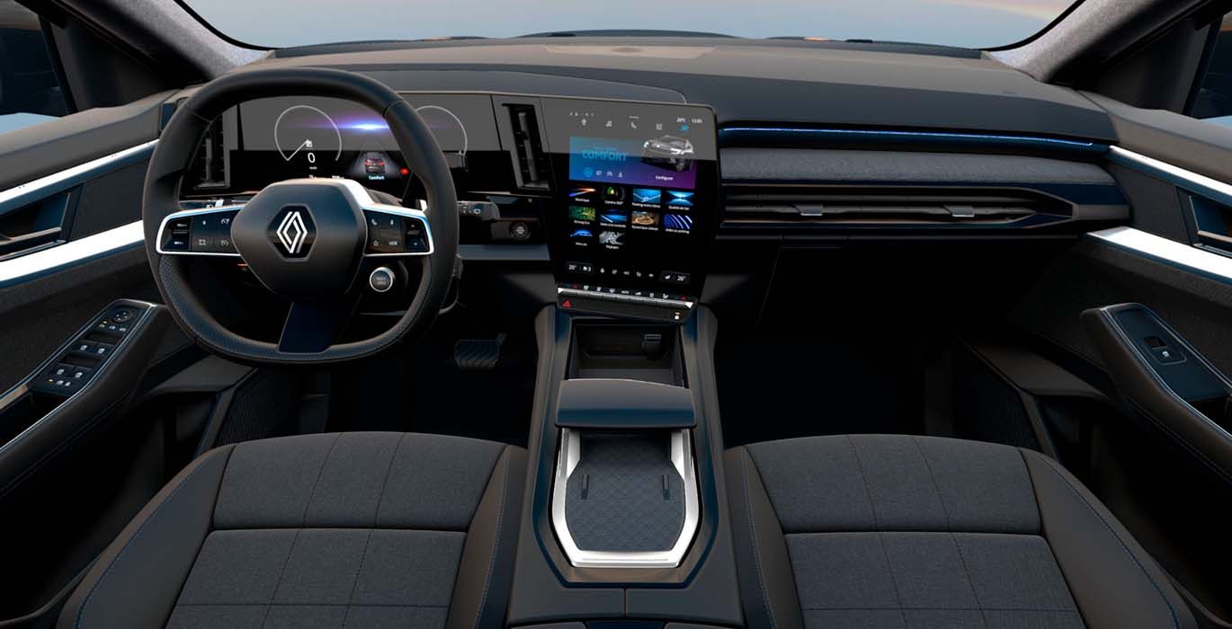 RENAULT ESPACE TECHNO E TECH FULL HYBRID 200CV interior delantera | Avanti Renting