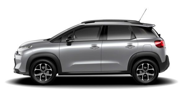 CITROEN C3 Aircross 110 Plus gris acero exterior perfil | Avanti Renting