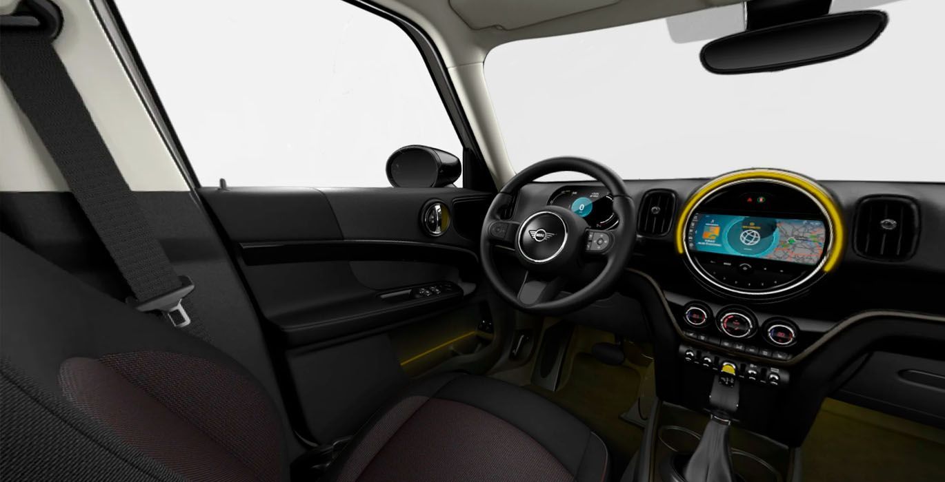 MINI Cooper SE ALL4 Countryman nuevo interior delantera | Avanti Renting