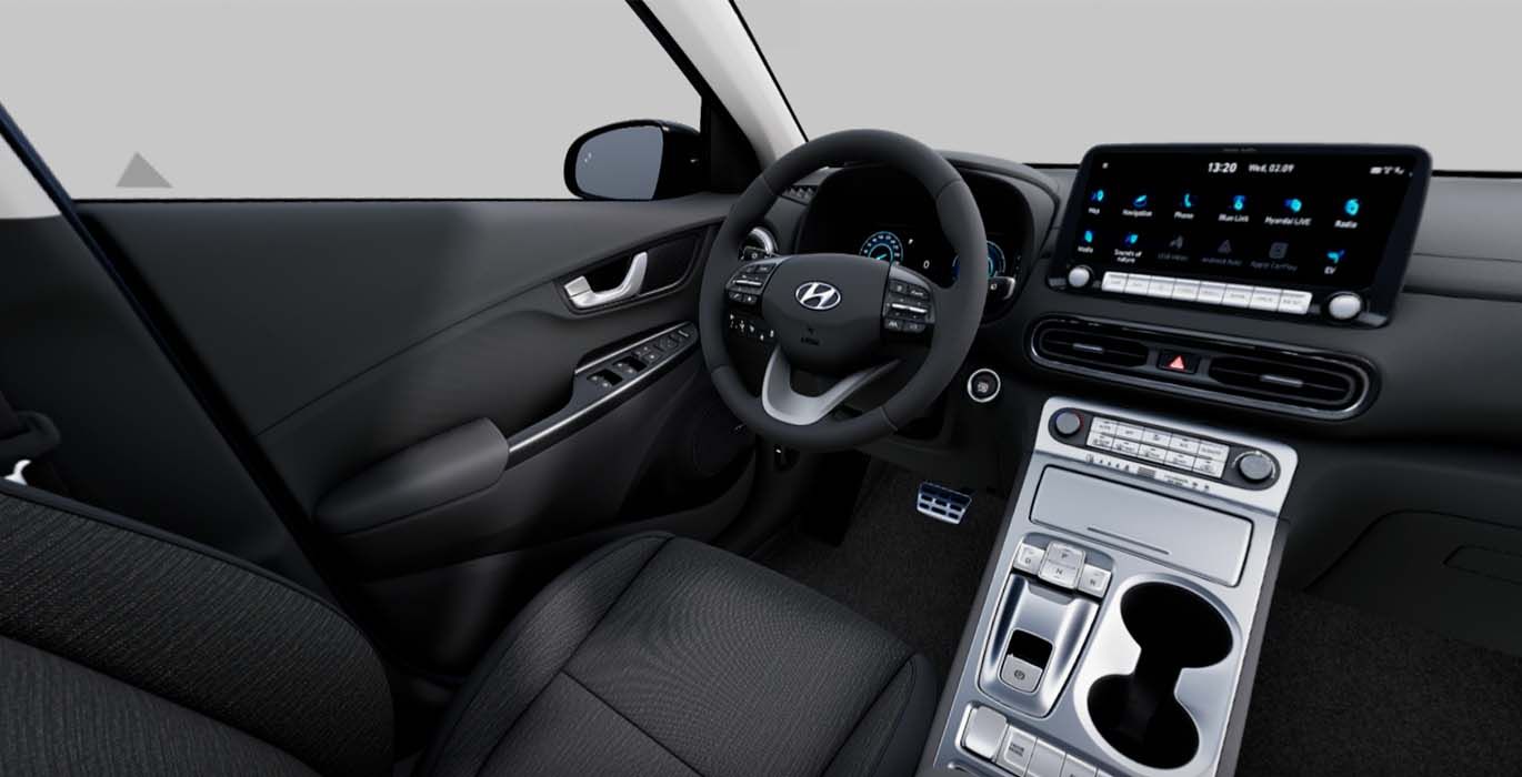 Hyundai Kona EV 150kW 64kWh Tecno 2C interior 3 | Avanti Renting