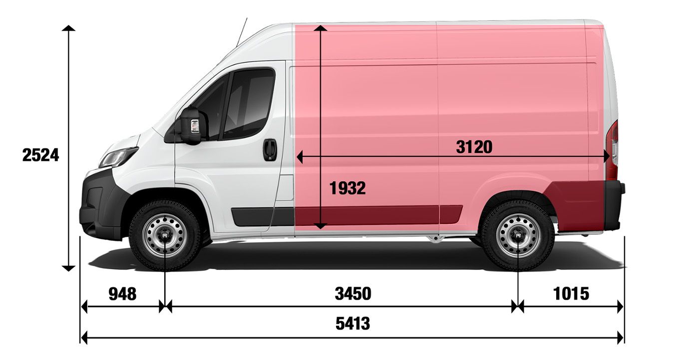 FIAT DUCATO 35 L2H2 BLUEHDI MANUAL exterior medidas | Avanti Renting