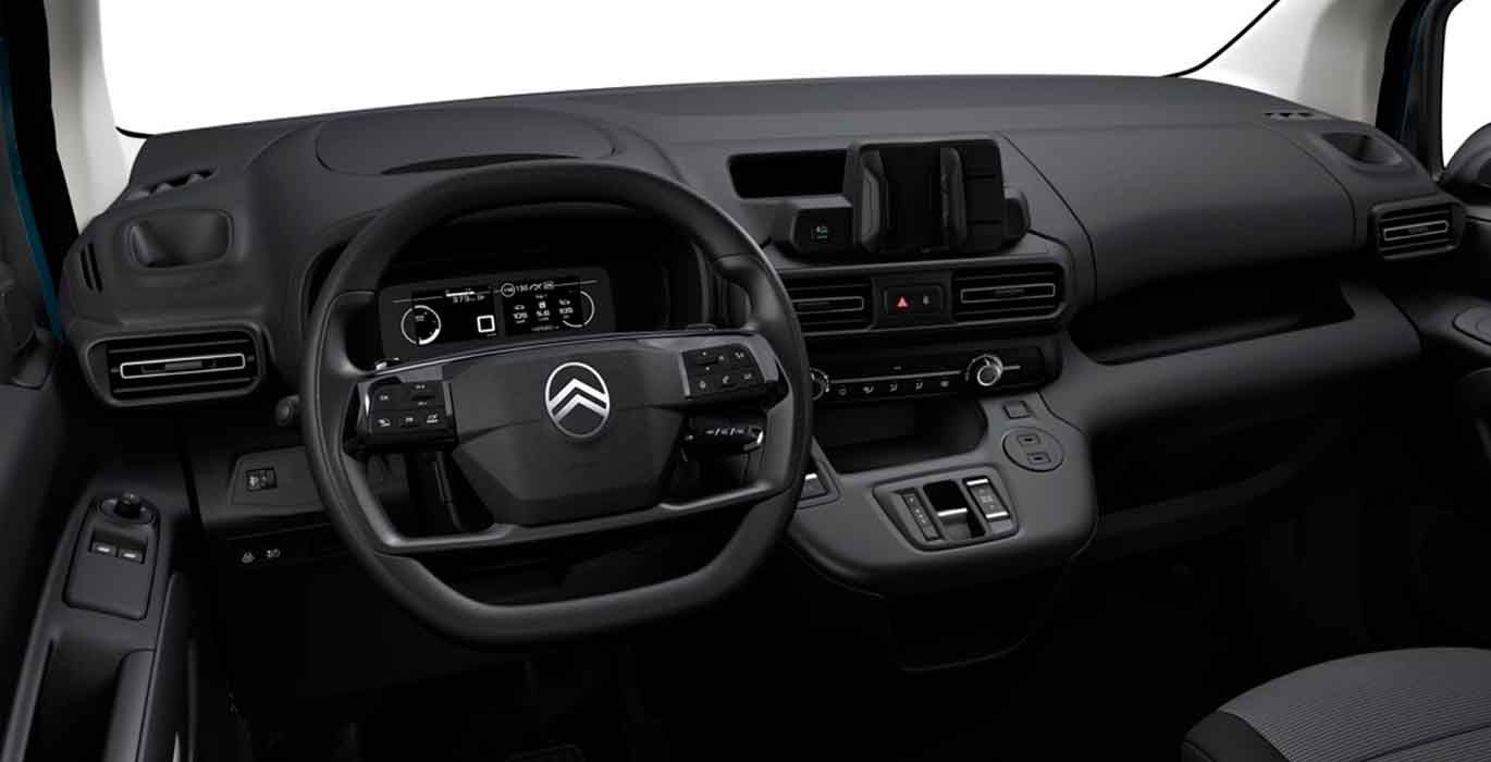 Citroen Berlingo e VAN Furgon Talla M interior delantera | Avanti Renting