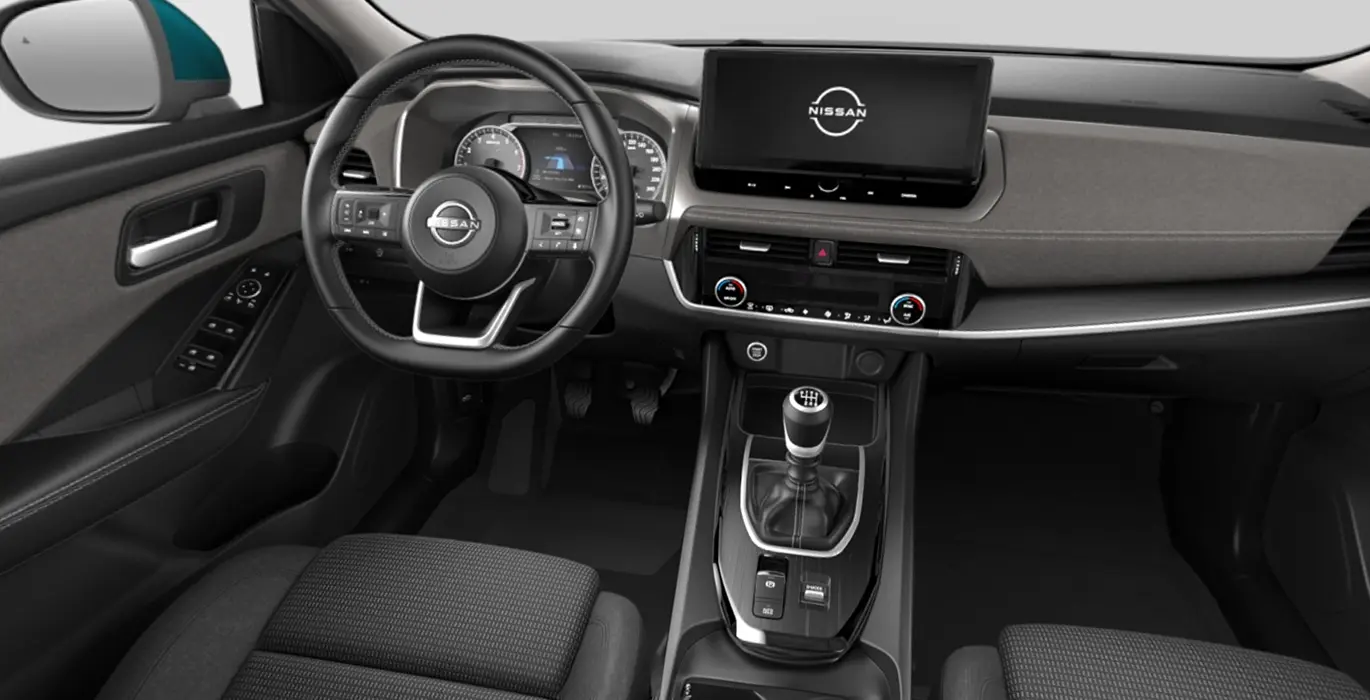 NISSAN Qashqai DIG T 103kW 140CV MHEV 4x2 Acenta Deep Blue Ocean interior delantera | Avanti Renting