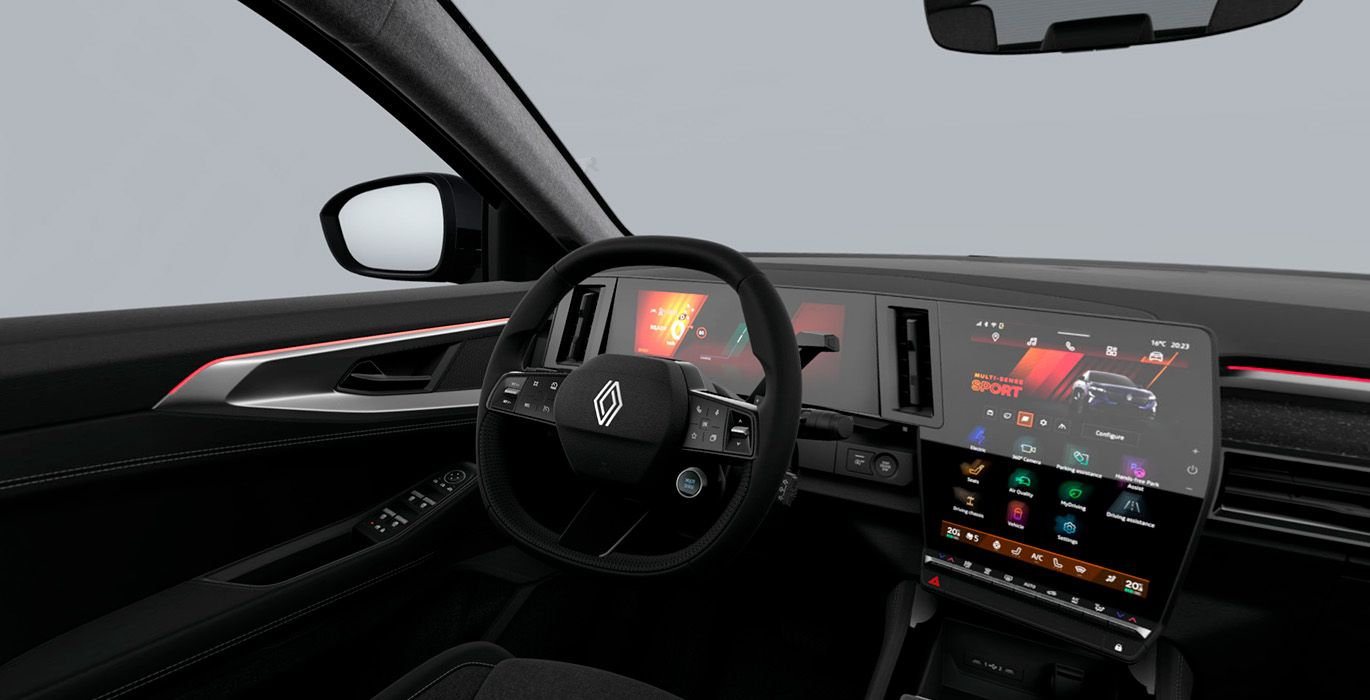 RENAULT RAFALE TECHNO E-TECH FULL HYBRID 200CV 3 RENAULT RAFALE TECHNO E TECH FULL HYBRID 200CV interior delantera | Avanti Renting