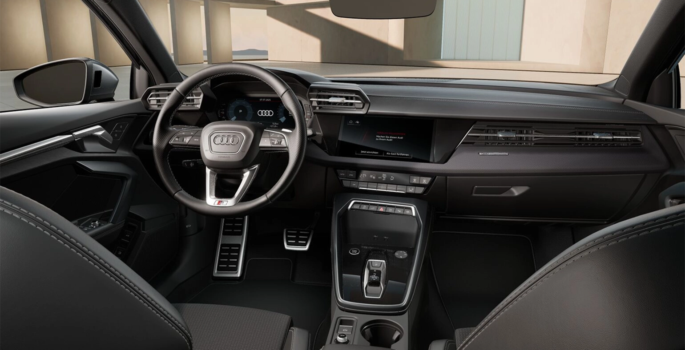 AUDI A3 Sportback S Line 40 TFSIe 150kW S Tron 3 AUDI A3 Sportback S Line 40 TFSI e 150kW S Tron interior delantera | Avanti Renting