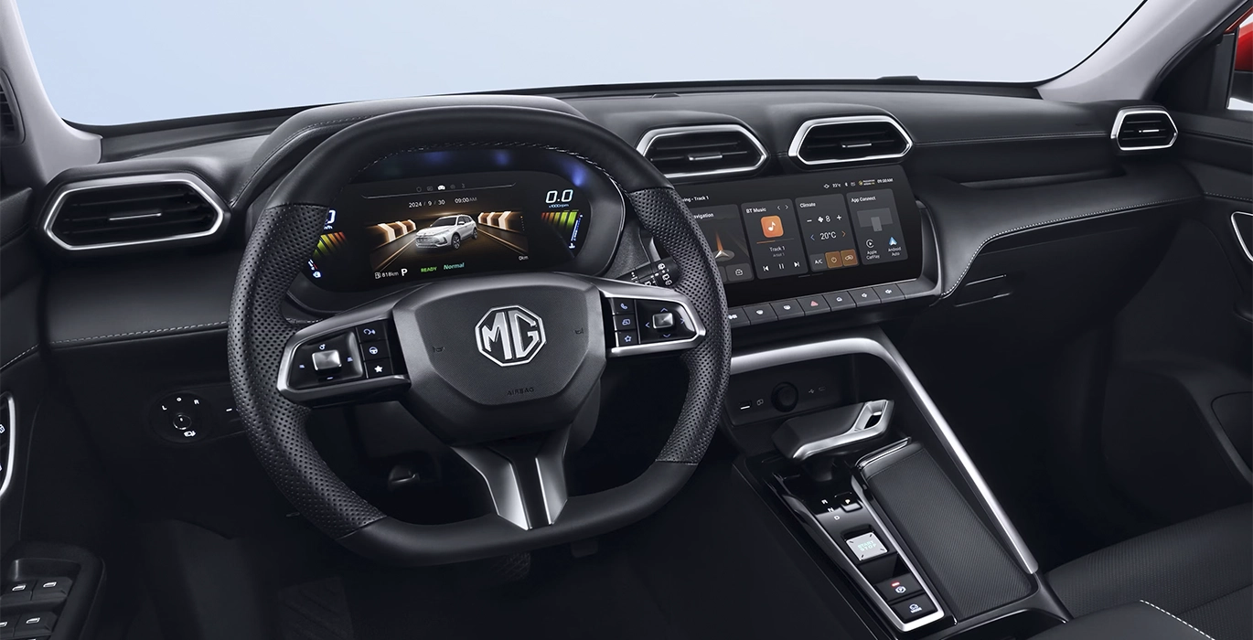 MG ZS HYBRID Luxury interior delantera | Avanti Renting