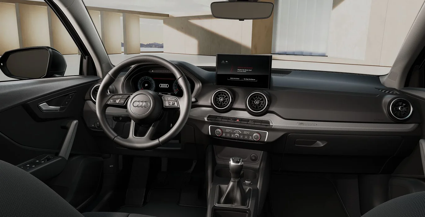 Audi Q2 Advanced 30 TFSI 116cv interior delantera | Avanti Renting