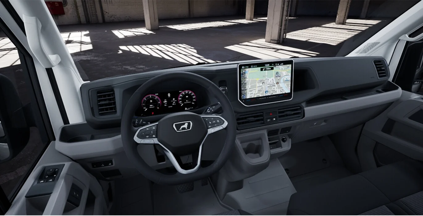 MAN TGE Furgon FWD SW 8 AT interior delantera | Avanti Renting