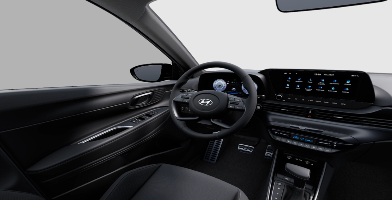 Hyundai Bayon 1.0 TGDI 74kW (100CV) 48V Tecno DCT 3 Hyundai Bayon 1.0 TGDI 74kW 100CV 48V Tecno DCT interior delantera | Avanti Renting