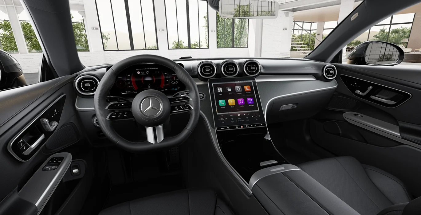 Mercedes Benz CLE 220d Coupe interior delantera | Avanti Renting