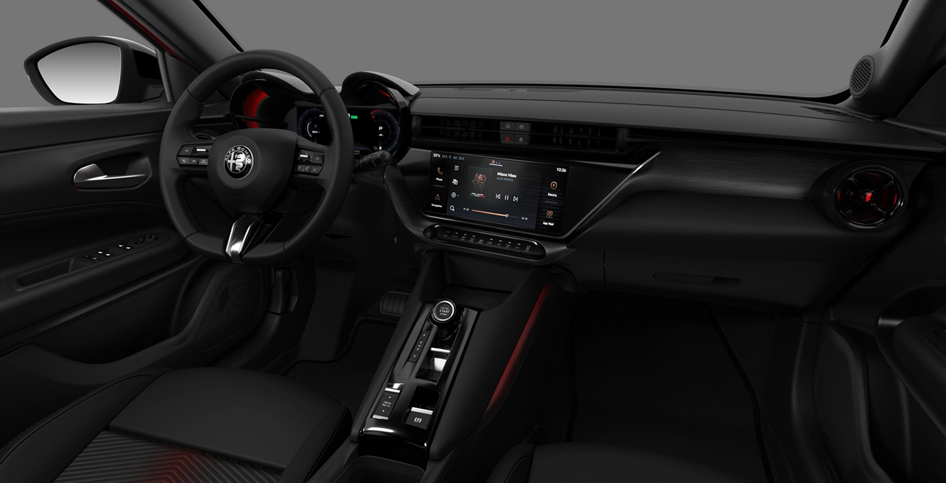 ALFA ROMEO JUNIOR IBRIDA SPECIALE 136CV (AUTOMÁTICO) 4 ALFA ROMEO JUNIOR IBRIDA SPECIALE 136CV AUTOMATICO interior delantera | Avanti Renting