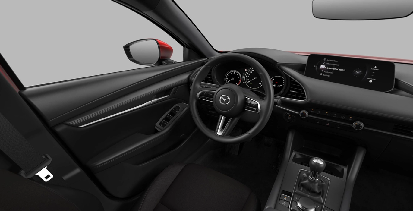 MAZDA 3 2.5L E SKY G MHEV PRIME LINE MANUAL interior delantera | Avanti Renting