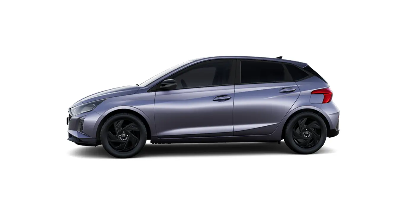 Hyundai i20 1.0T Black Line 90cv MY26 lateral | Avanti Renting