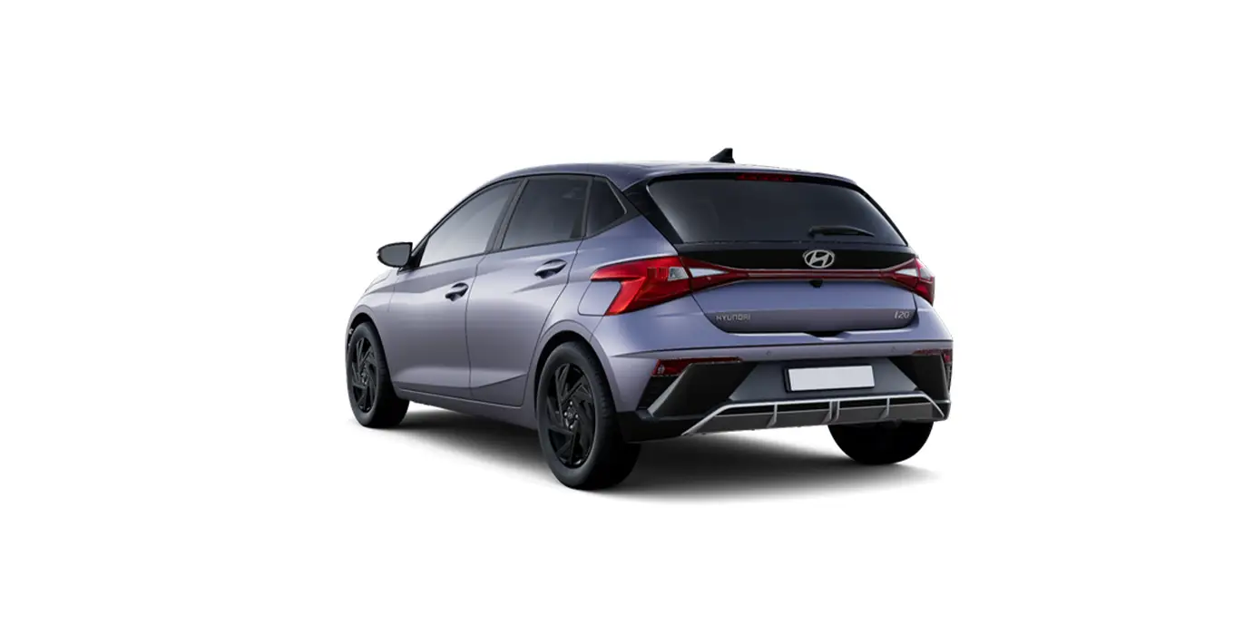 Hyundai i20 1.0T Black Line 90cv MY26 trasera | Avanti Renting