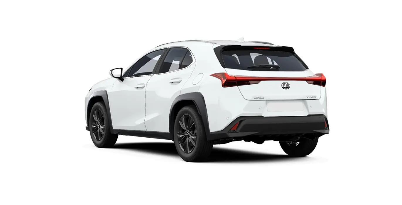 Lexus UX 300h Urban blanco trasera | Avanti Renting