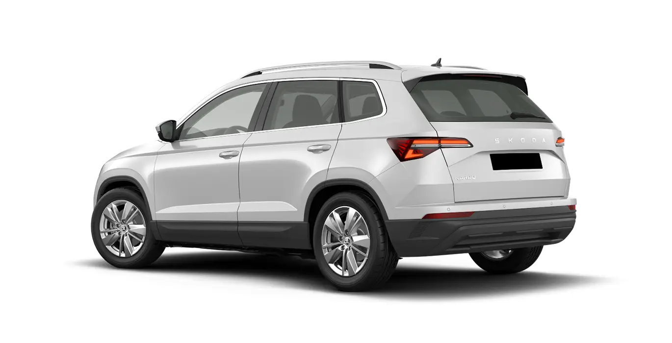 SKODA Karoq Selection 1.5 TSI DSG blanco trasera | Avanti Renting