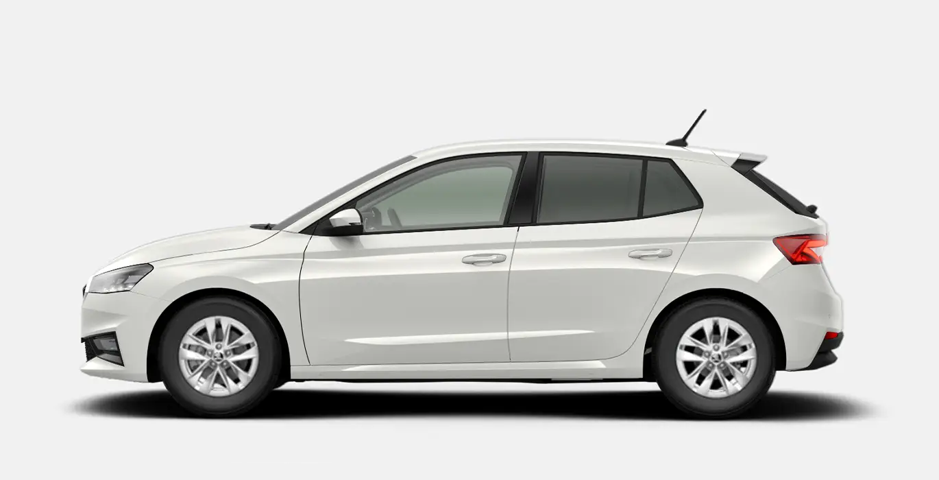 Skoda Fabia 1.0 TSI DSG Selection blanco lateral | Avanti Renting