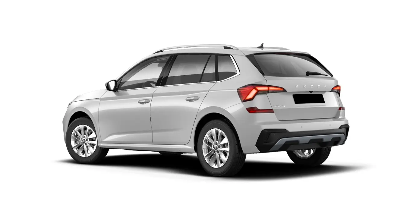 Skoda Kamiq 1.5 TSI 110kW 150CV DSG Selection blanco trasera | Avanti Renting
