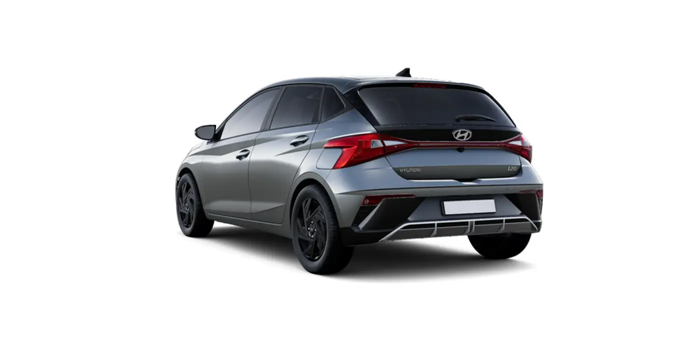 Hyundai i20 1.0T Black Line 90cv MY26 trasera gris oscuro | Avanti Renting