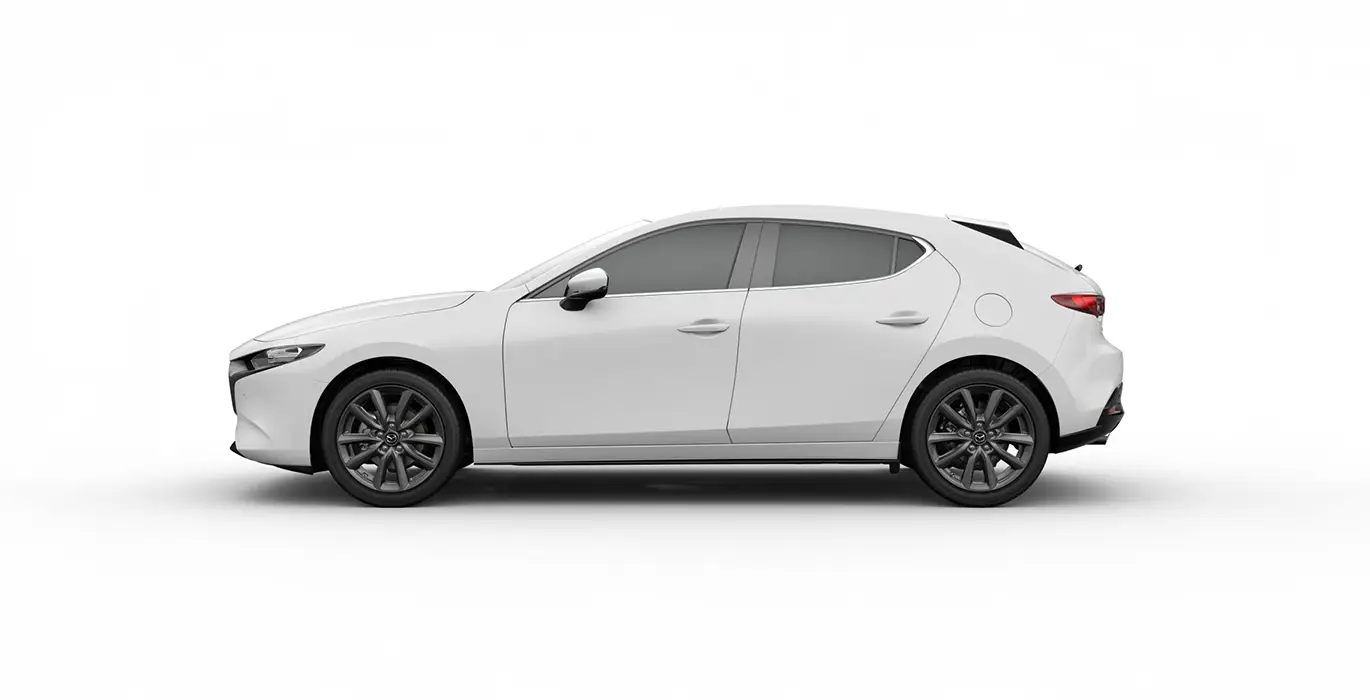 Mazda 3 2.5 e Skyactive G 140cv Centre Line blanco lateral | Avanti Renting