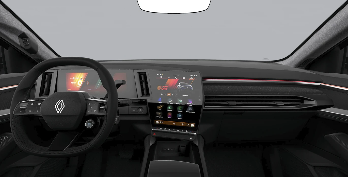 RENAULT RAFALE TECHNO E TECH FULL HYBRID interior delantera | Avanti Renting