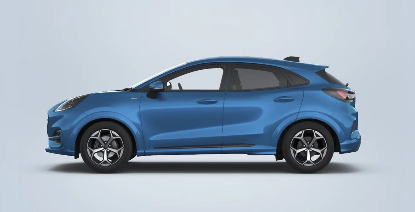 FORD Puma ST Line EcoBoost MHEV 125CV azul aqua lateral | Avanti Renting