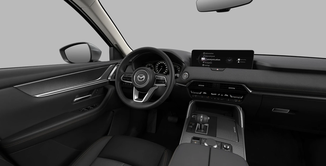 MAZDA CX 60 e Skyactiv D MHEV 8AT RWD Exclusive Line interior delantera | Avanti Renting
