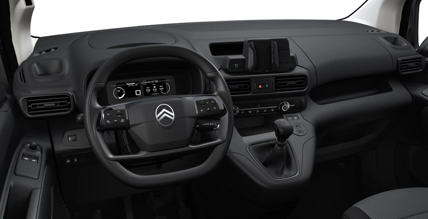 Citroen Berlingo Talla M BlueHDI 100cv II van interior delantera | Avanti Renting