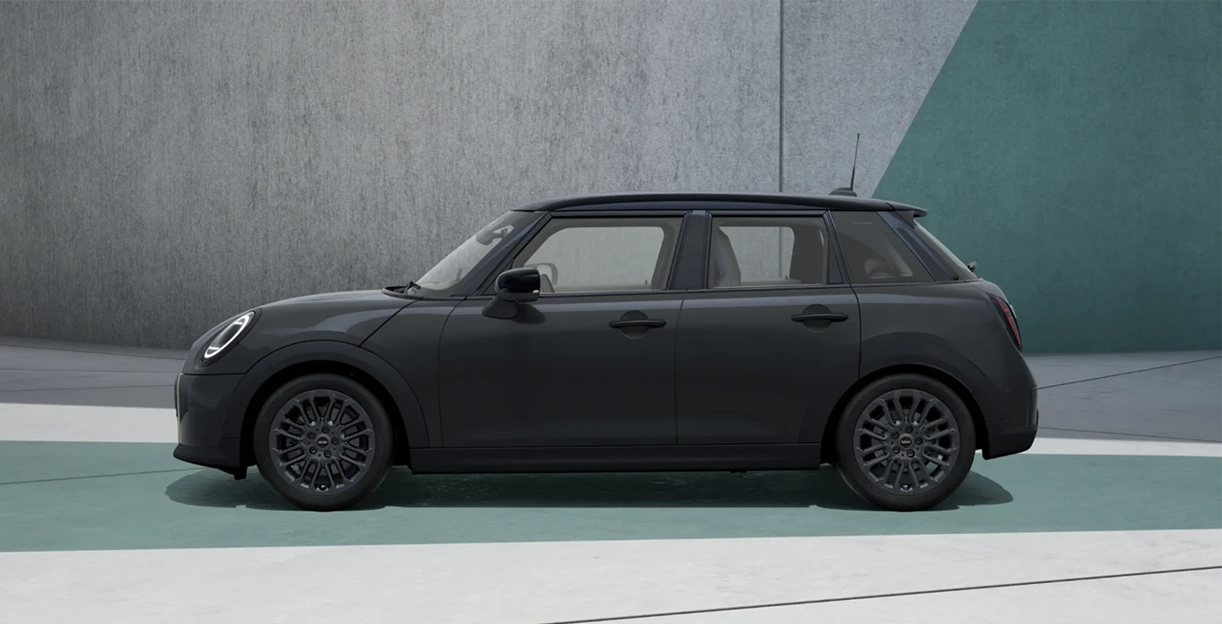 MINI Cooper 5 Puertas C Favoured 115kW gris lateral | Avanti Renting