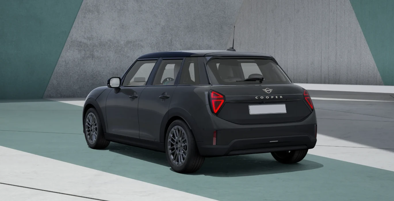 MINI Cooper 5 Puertas C Favoured 115kW gris trasera | Avanti Renting