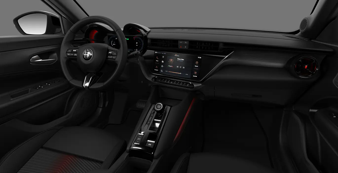 ALFA ROMEO Junior Ibrida Speciale 4 ALFA ROMEO Junior Ibrida Speciale interior delantera | Avanti Renting