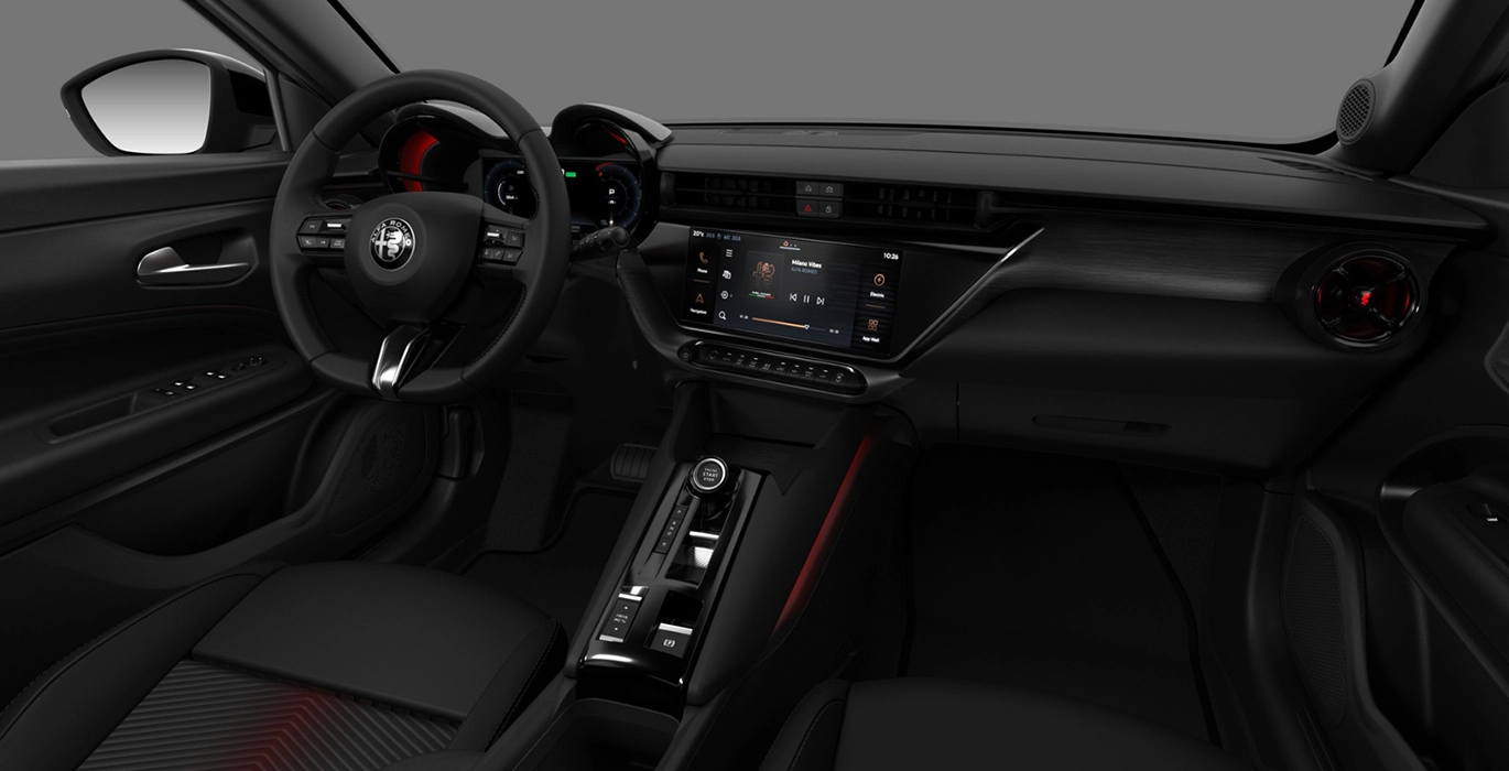 ALFA ROMEO Junior Ibrida interior delantera | Avanti Renting