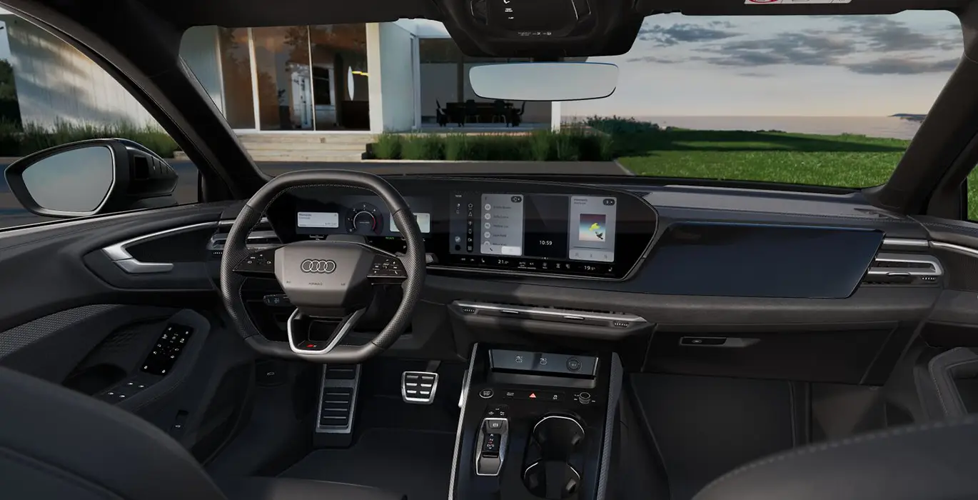 Audi A5 TDI 150kW 204CV Black Line interior delantera | Avanti Renting