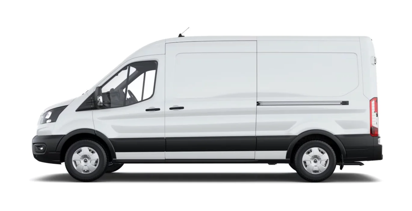 Ford Transit 350 L3 Trend N1 EcoBlue 96kW FWD lateral blanco | Avanti Renting