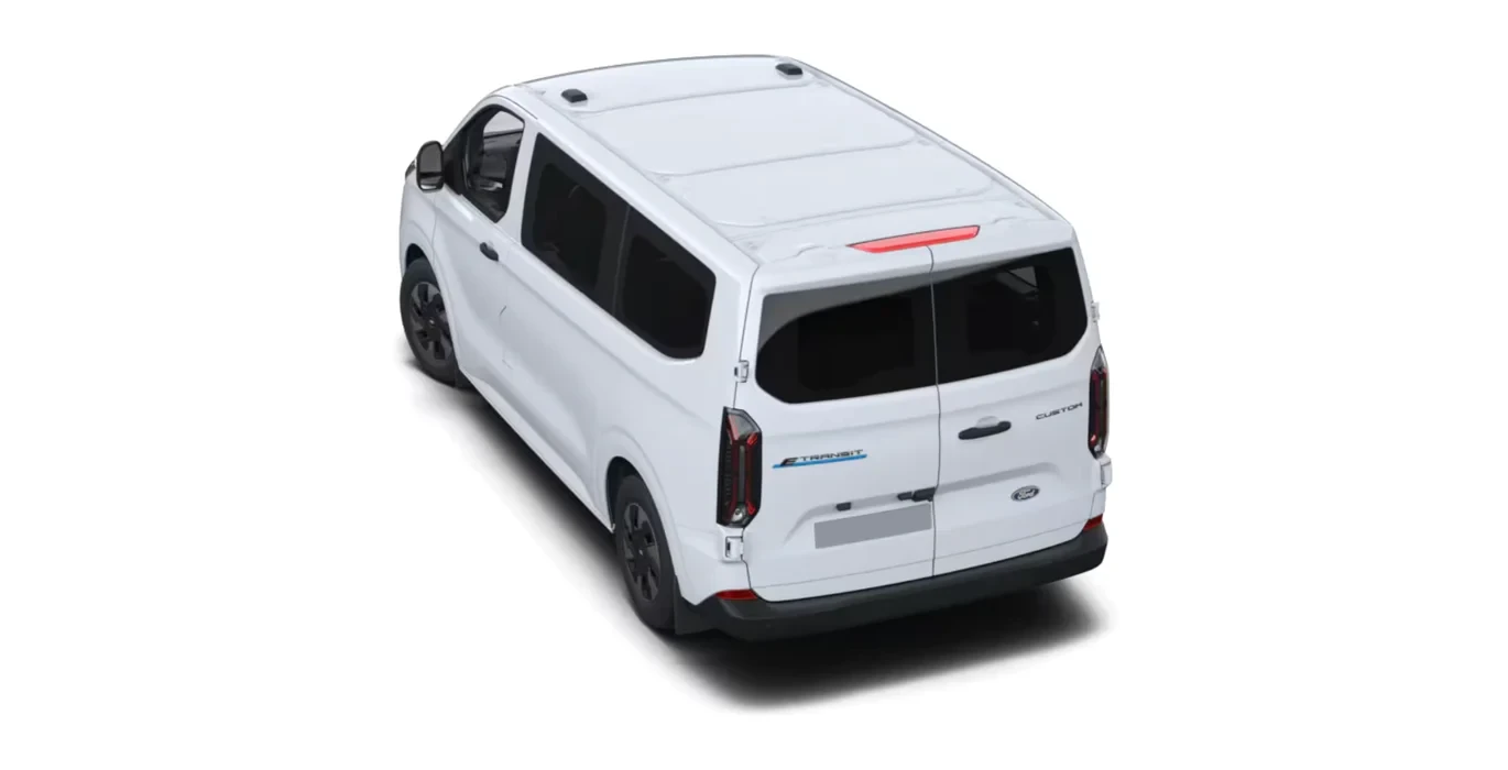Ford Transit Custom Kombi BEV 83kWh 100kW 340 L1 Trend trasera blanco | Avanti Renting