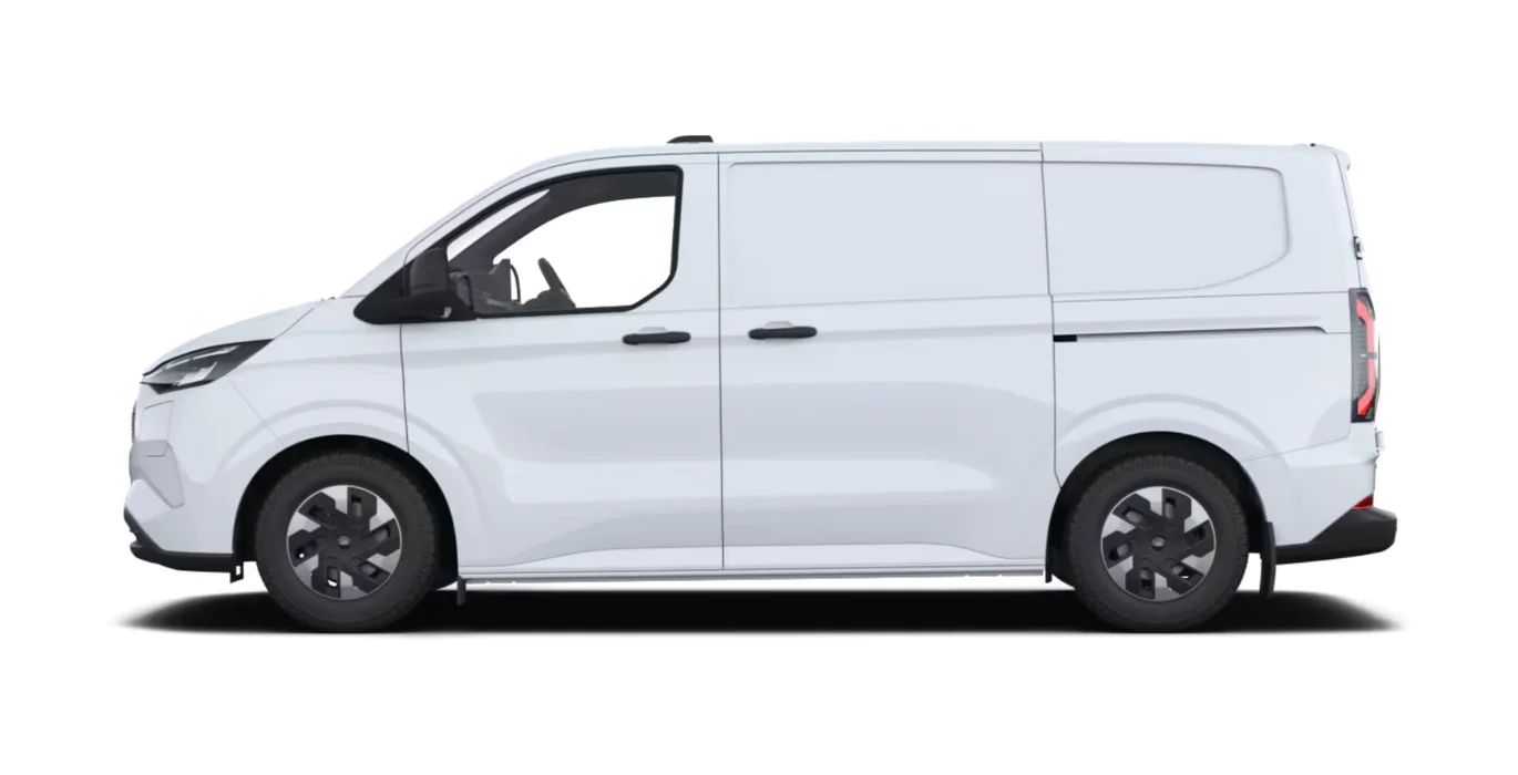 Ford Transit Custom Van BEV 83kWh 100kW 320 L1 Trend lateral blanco | Avanti Renting