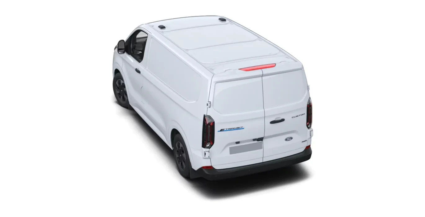 Ford Transit Custom Van BEV 83kWh 100kW 320 L1 Trend trasera blanco | Avanti Renting