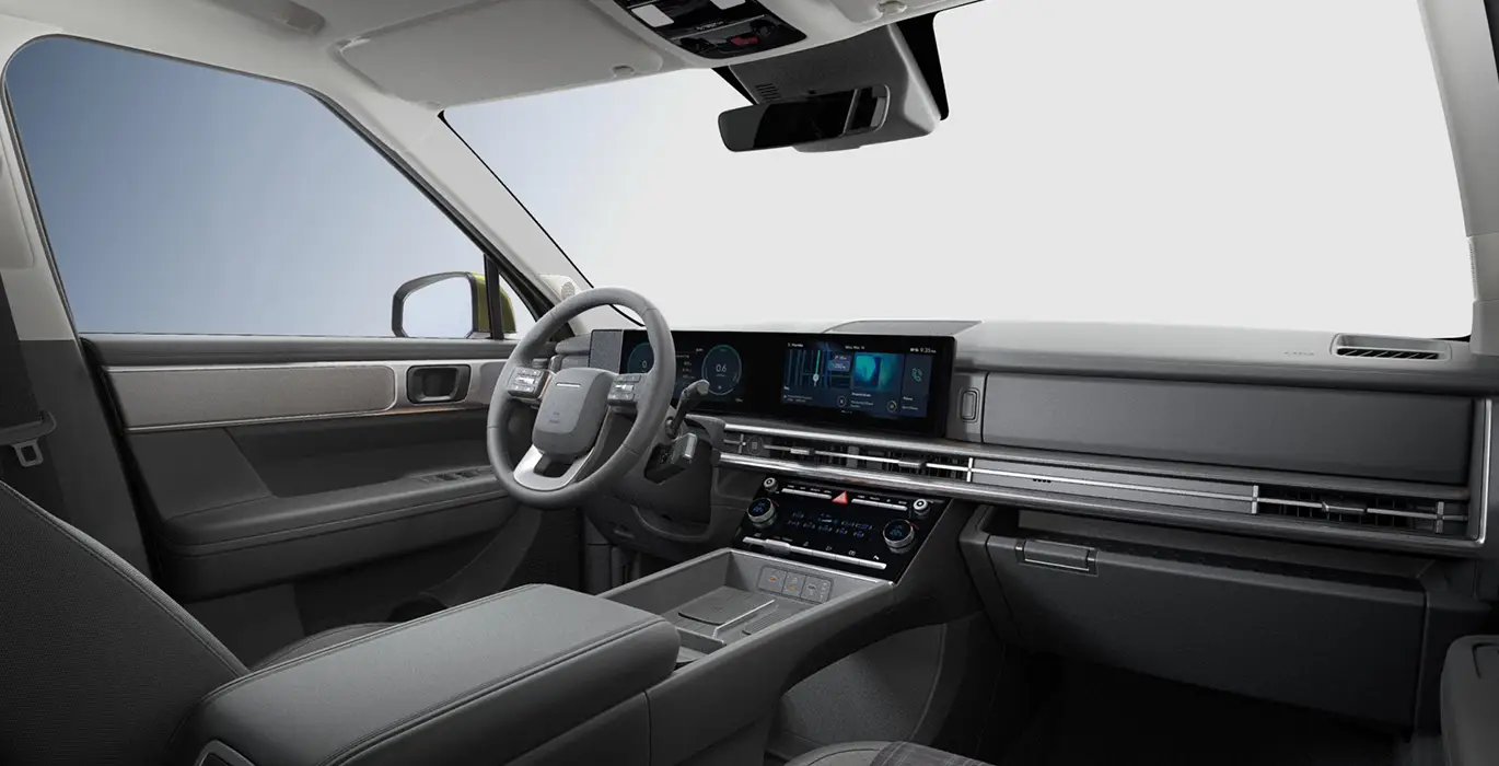 Hyundai Santa Fe 1.6 T GDI Maxx PHEV 252CV 4x4 6AT interior delantera | Avanti Renting